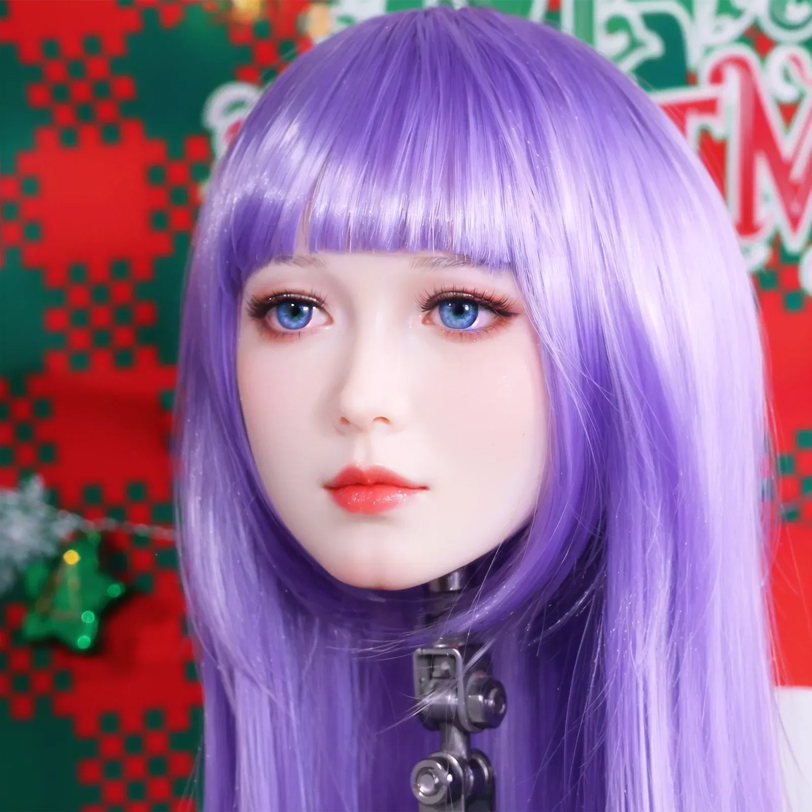 Realistic doll head with wig and M16 bolts - perfect for photography, art projects and collectors, sending hair