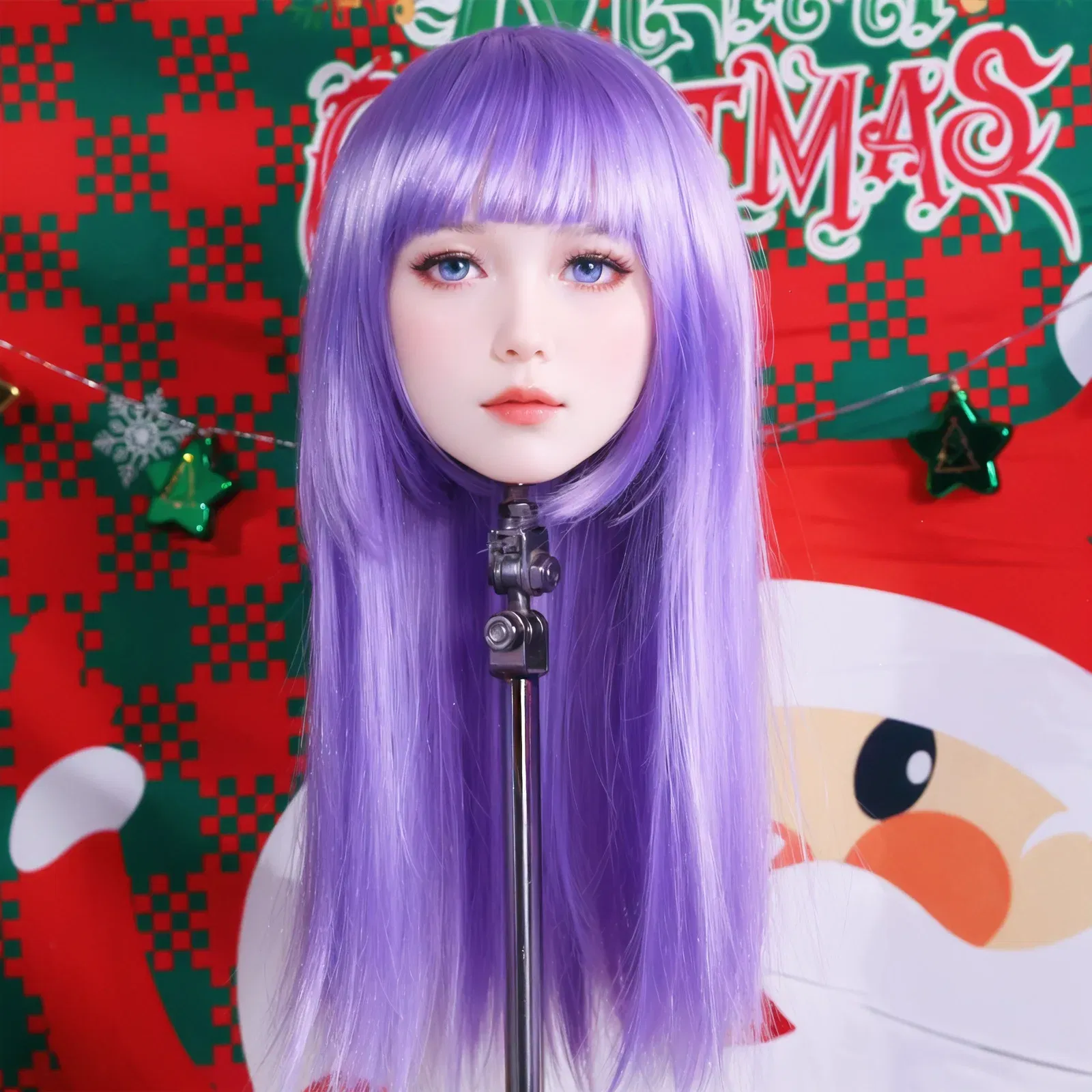 Realistic doll head with wig and M16 bolts - perfect for photography, art projects and collectors, sending hair