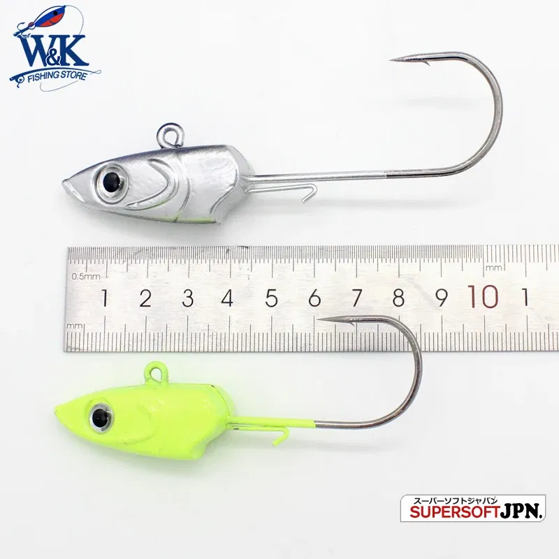 Color: PURPLE - WK Strong 8/0 90g and 6/0 60g Jig Hooks Big Jig Head for Soft Lure Weighted Fishing Hooks Colorful JIGS