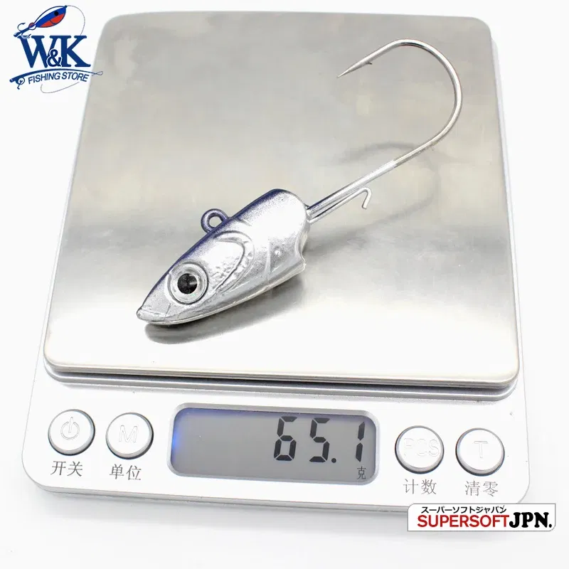 Color: PURPLE - WK Strong 8/0 90g and 6/0 60g Jig Hooks Big Jig Head for Soft Lure Weighted Fishing Hooks Colorful JIGS