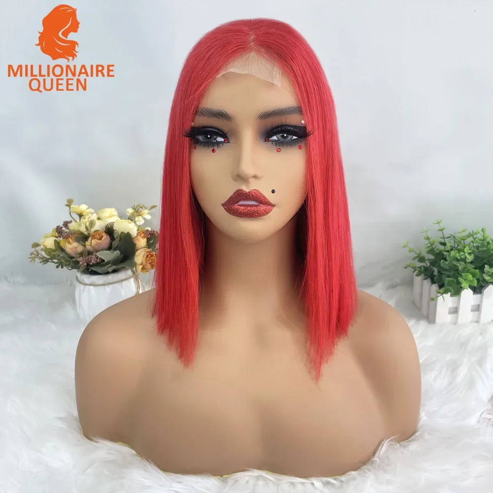 Color: 1B/30HL, Stretched Length: 8inches, Density: 250%, Lace Size: 2x6 - Highlight P4/30 Brown Vietname Bone Straight Bob Wig Super Double Drawn Human Hair 2x6 Glueless Lace Closure Wig For Black Women
