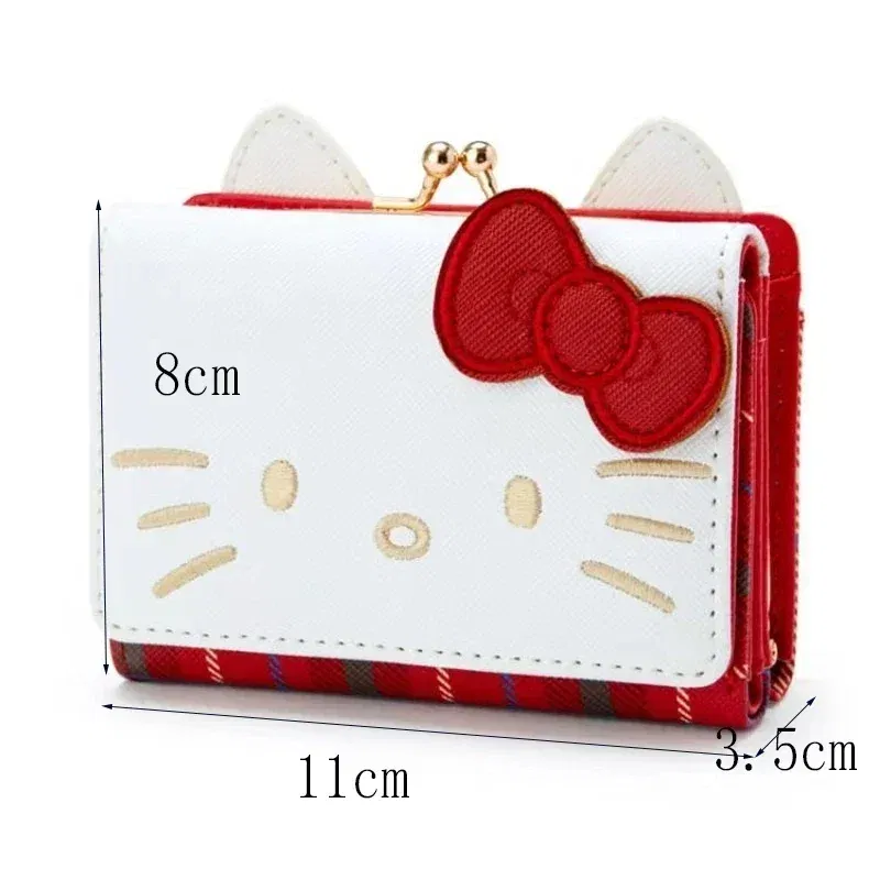 Color: black - Hello Kitty Coin Purse Creative Small Wallet Wholesale Mini Purses My Melody Kuromi Keychain Wallet Lipstick Purse Kawaii Clutch