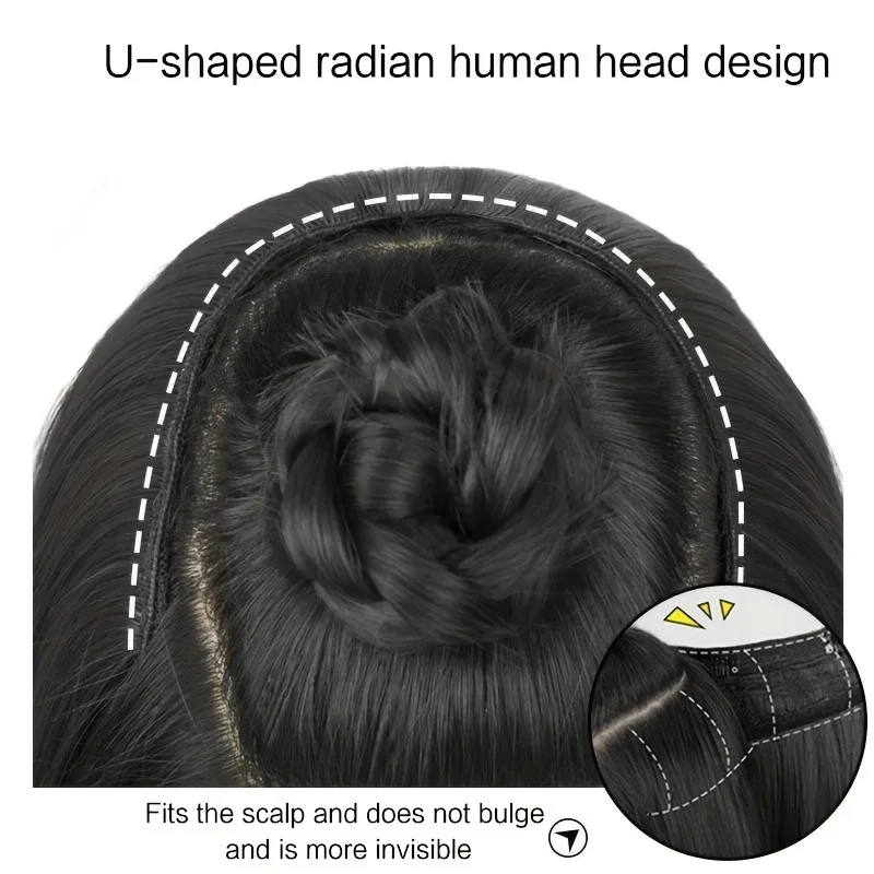 Color: 1B/27HL, Stretched Length: 24inches - Synthetic Long Wavy U-shaped Clip In Hair Extensions 16Inch/20Inch/24inch Clip On Hair Extensions For Women Hair Accessories