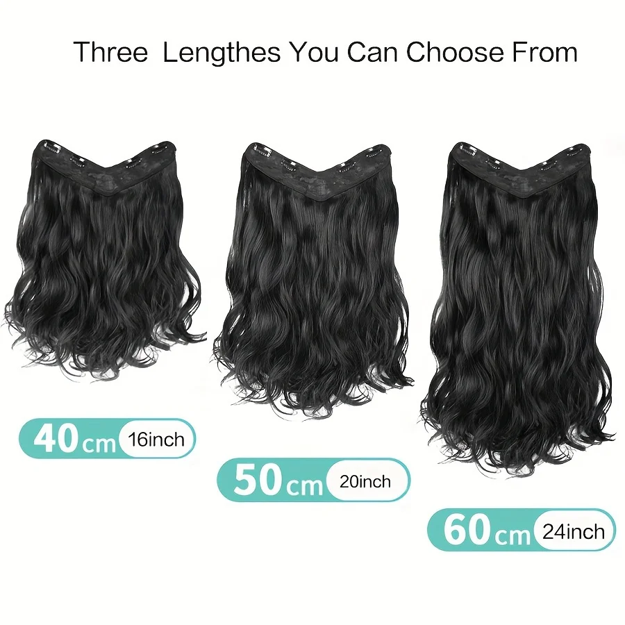 Color: 1B/27HL, Stretched Length: 24inches - Synthetic Long Wavy U-shaped Clip In Hair Extensions 16Inch/20Inch/24inch Clip On Hair Extensions For Women Hair Accessories