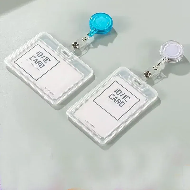 Color: GRAY - 1pcs Plastic Bus Card Holder Case Business Credit Cards Bank ID Card Sleeve Protect Waterproof Transparent Card Cover