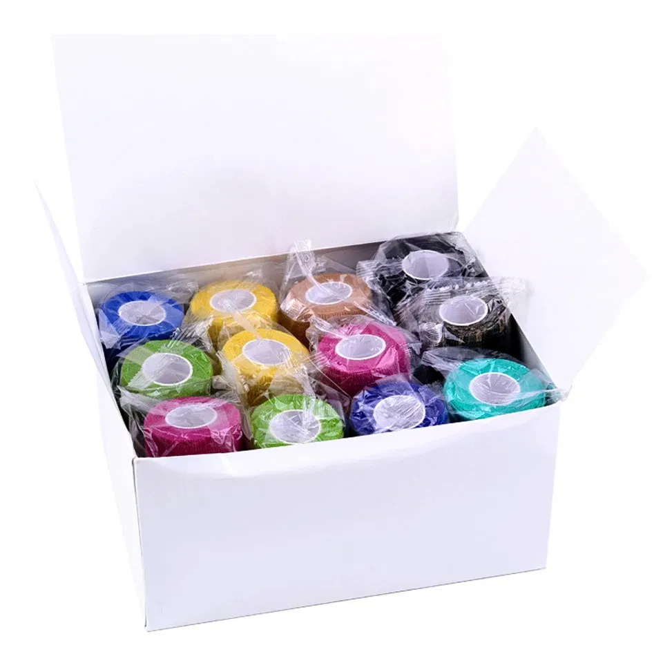 Color: grey - 1pc Disposable Self-adhesive Flex Elastic Bandage Tape For Tattoo Handle Grip Tube Wrap Elbow Sport Stick Accessories 5*450cm