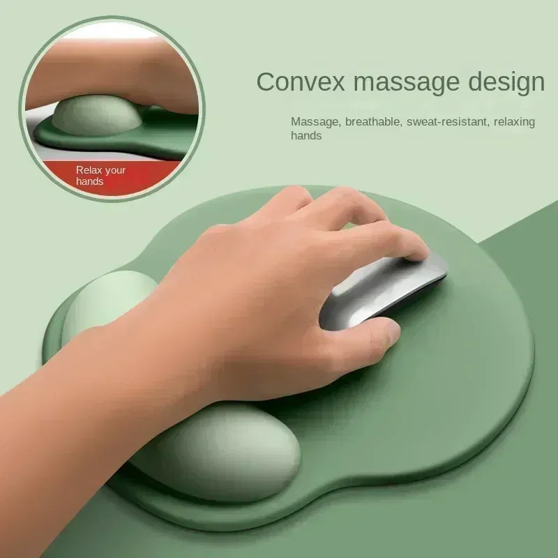 Color: light green - Gradient Mouse Pad Comfortable Wrist Support Non Slip Mice Mat Soft Mousepad Wrist Support Computer Silicone mouse pad