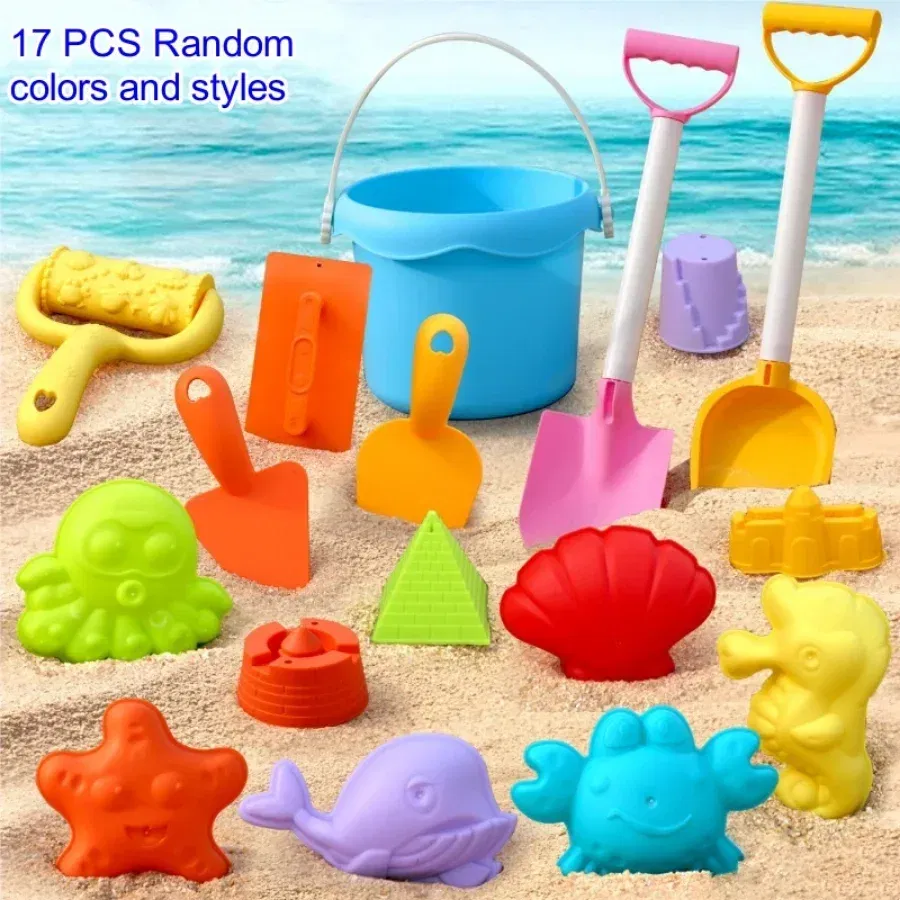 Color: Blue - Children's Beach Toy Set, ATV, Sand Digging and Water Toy, Beach Bucket, Hourglass, Shovel, Beach Sand Play Tool Random Colors