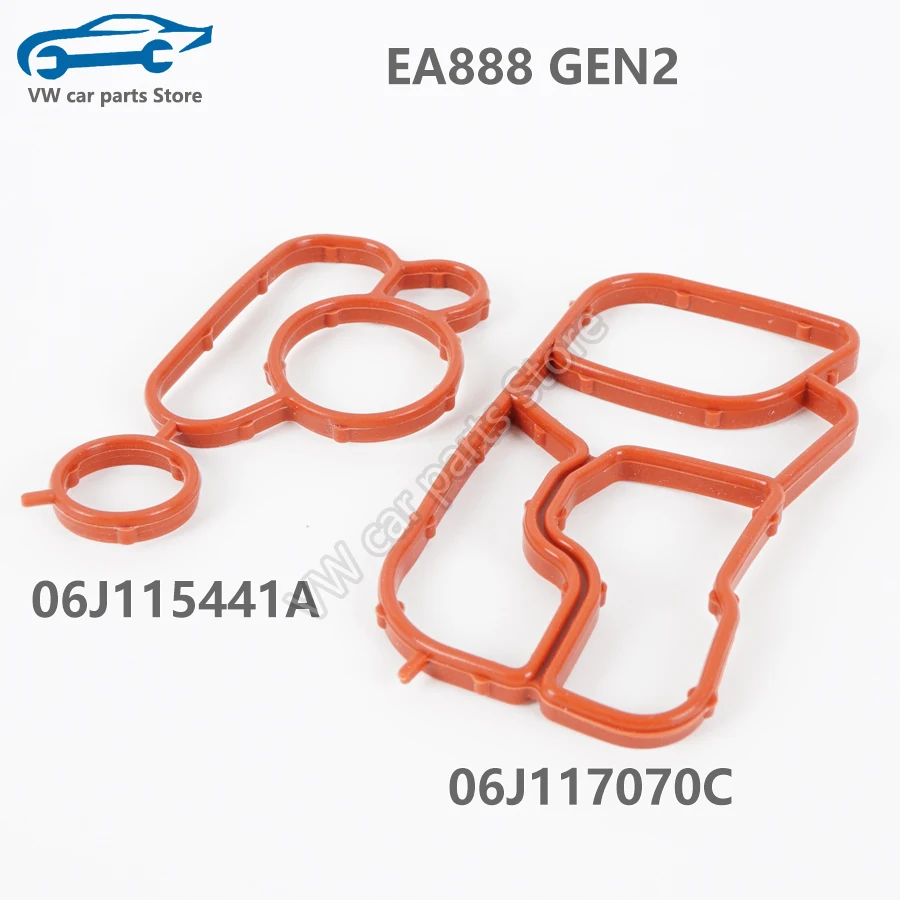 Color: Dark Grey - 06J117070C 06J115441A Oil Cooler Gasket Pipe And Connector Joint For EA888 Audi A4A5A6Q5 VW Golf Tiguan Passat Jetta 06L115441