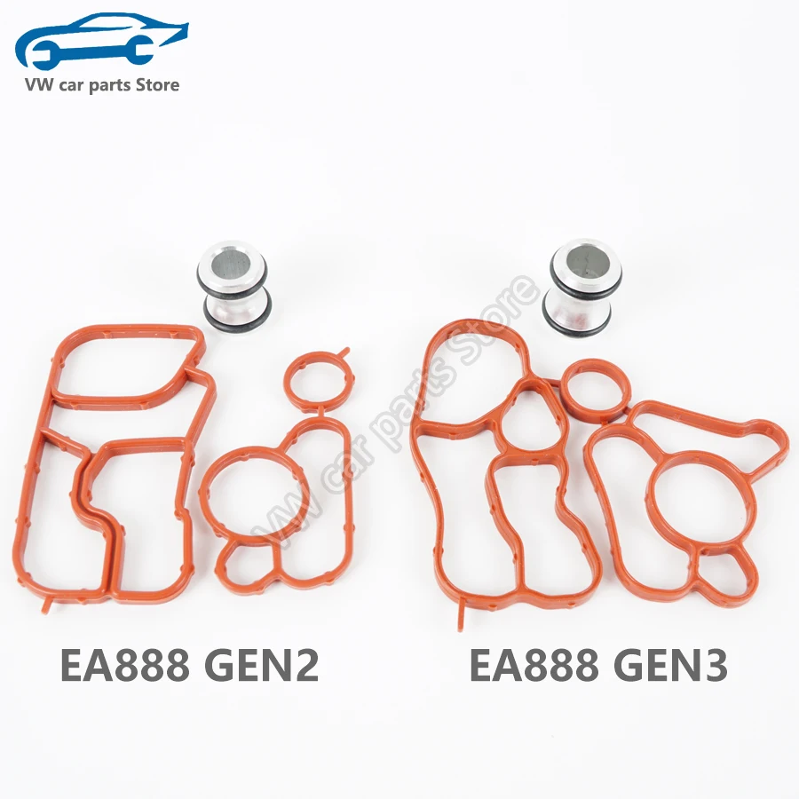 Color: Dark Grey - 06J117070C 06J115441A Oil Cooler Gasket Pipe And Connector Joint For EA888 Audi A4A5A6Q5 VW Golf Tiguan Passat Jetta 06L115441