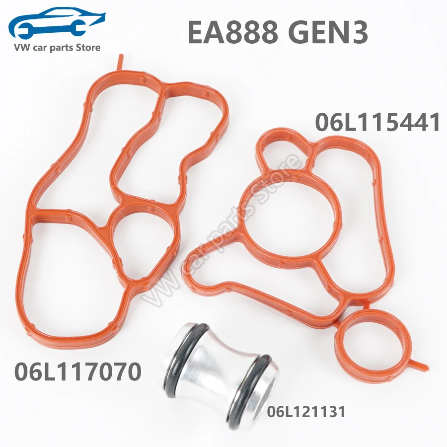 Color: Dark Grey - 06J117070C 06J115441A Oil Cooler Gasket Pipe And Connector Joint For EA888 Audi A4A5A6Q5 VW Golf Tiguan Passat Jetta 06L115441