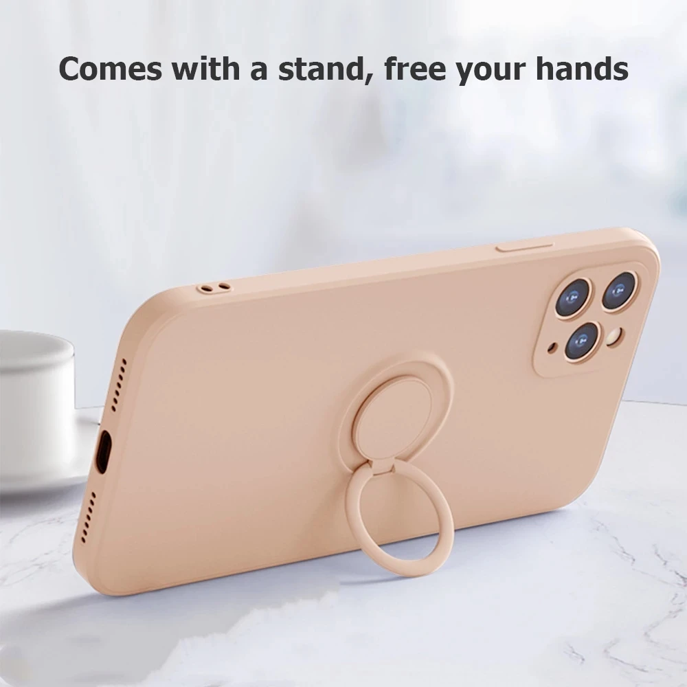 Material: PC + TPU, Color: multi, Ships From: CN - With Ring Holder Shockproof Case For IPhone 15 14 13 12 11 Pro Xs Max Xr SE2/SE3 8 7 Plus Silicone TPU Soft Back Cover