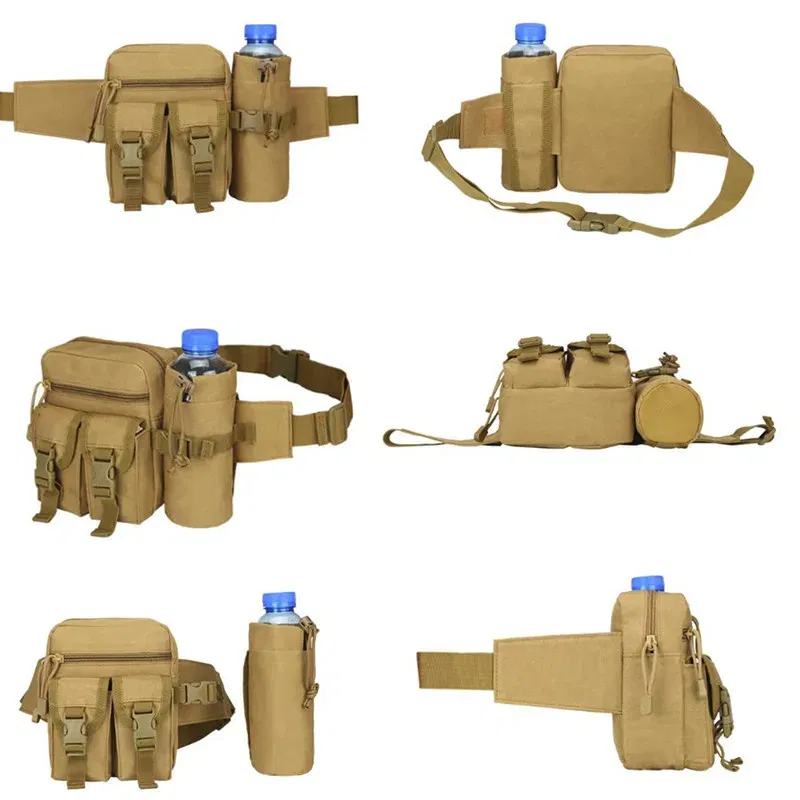 Color: Clear - Waterproof Nylon Fanny Pack Men Tactical Military Army Waist Bag Hiking Outdoor Camping Shoulder Bum Belt Bum Sport Chest Bags