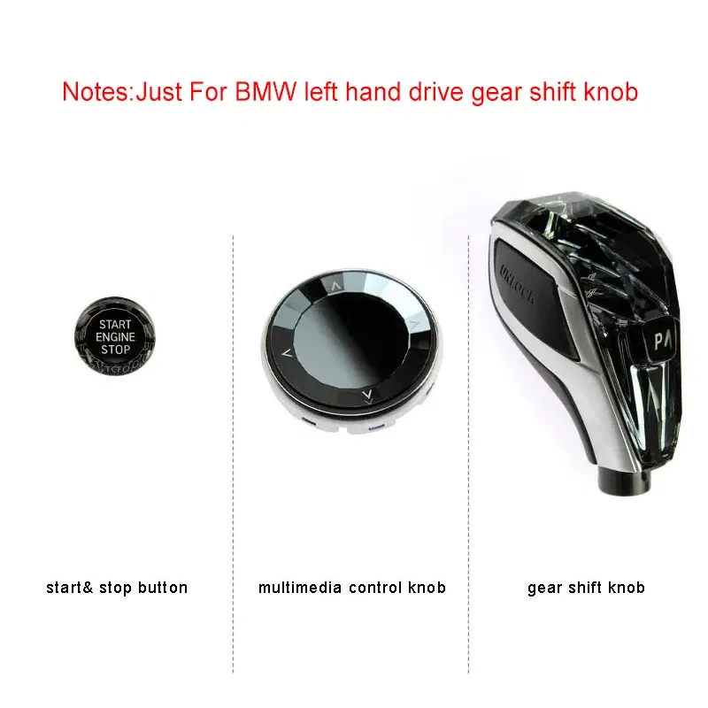 Color Name: WHITE - Crystal Gear Shift Lever Knob Set for BMW X5 Series G05 E70 F15 X6 Series G06 E71 F16 X7 G07 3 Series G20 X3 G01 X4 G02