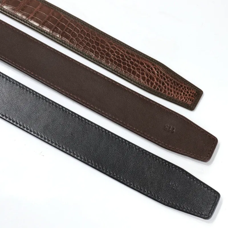 Real Crocodile Genuine Leather Mens belts Luxury Design Trendy Business Pants Belt Classic Real Leather Black Brown Girdle
