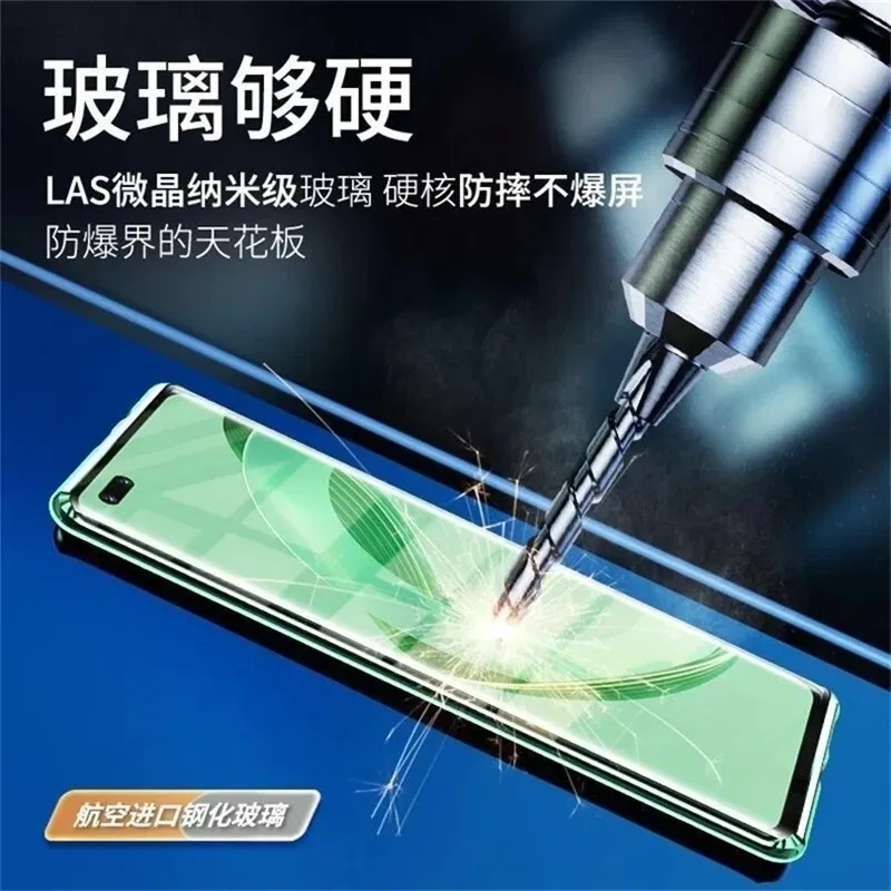 Color: Green, Material: ABS - 360 Full Case For Huawei Nova 12S Case Double Sided Magnetic Adsorption Metal Capa Tempering Glass Clear Phone Cover For Nova12S