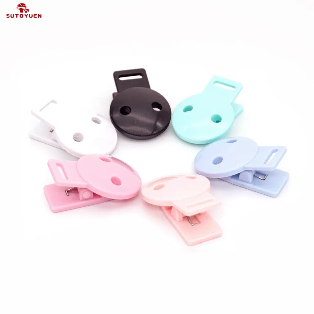 Color: VIOLET/?«?—?…° - Sutoyuen 20pcs Round Head Pacifier Clip Soother Holder For DIY Beads Baby Dummy Chain Plastic Pacifier Clips Baby Accessories