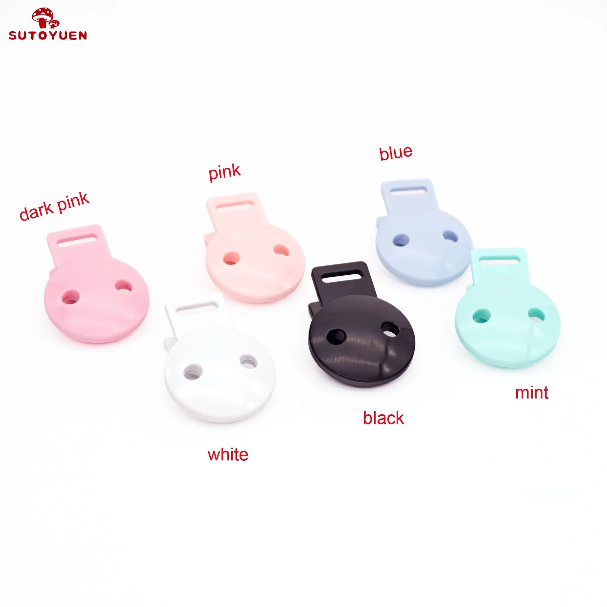 Color: VIOLET/?«?—?…° - Sutoyuen 20pcs Round Head Pacifier Clip Soother Holder For DIY Beads Baby Dummy Chain Plastic Pacifier Clips Baby Accessories
