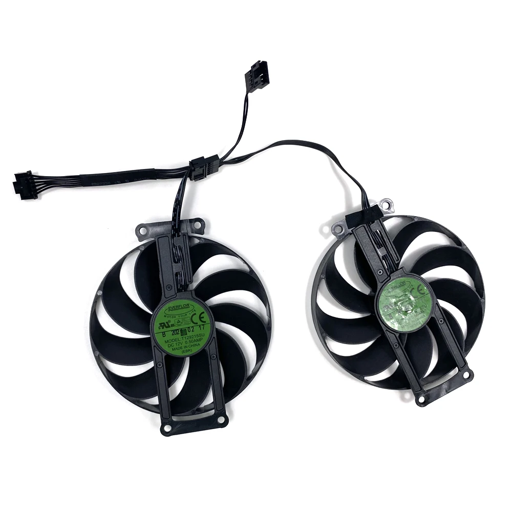 Color: Brown - 87MM T129215SU DC12V 0.5A RTX3060 RTX3060TI 6Pin Graphics Fan for ASUS DUAL RTX 3060 RTX 3060 TI 8G MINI V2 LHR Graphics Fan