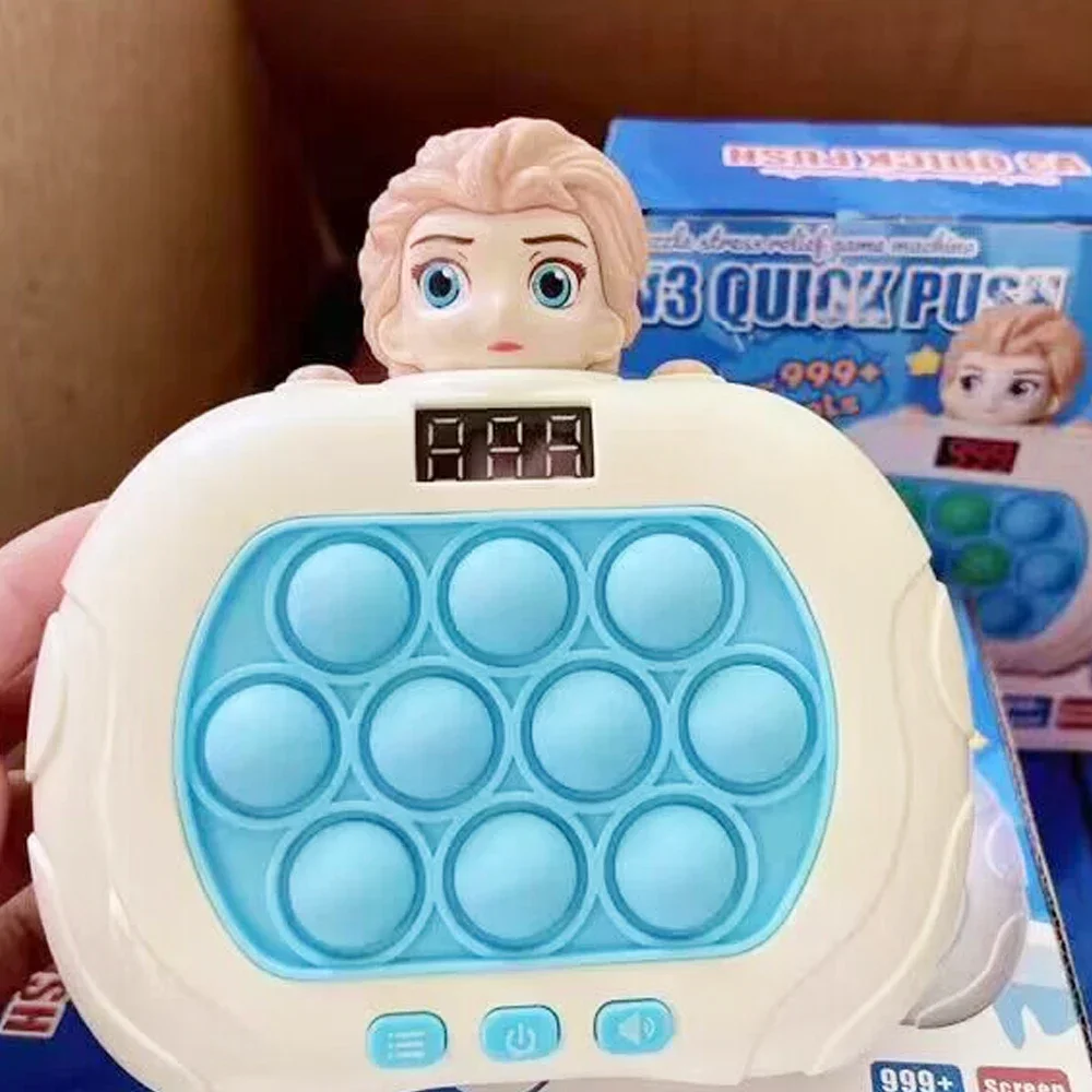Color: light yellow - 999 Level Electronic Pop Push Quick Push Game Console with LED Display Screen Suitable for Adult and Child Fidget Toy Christmas