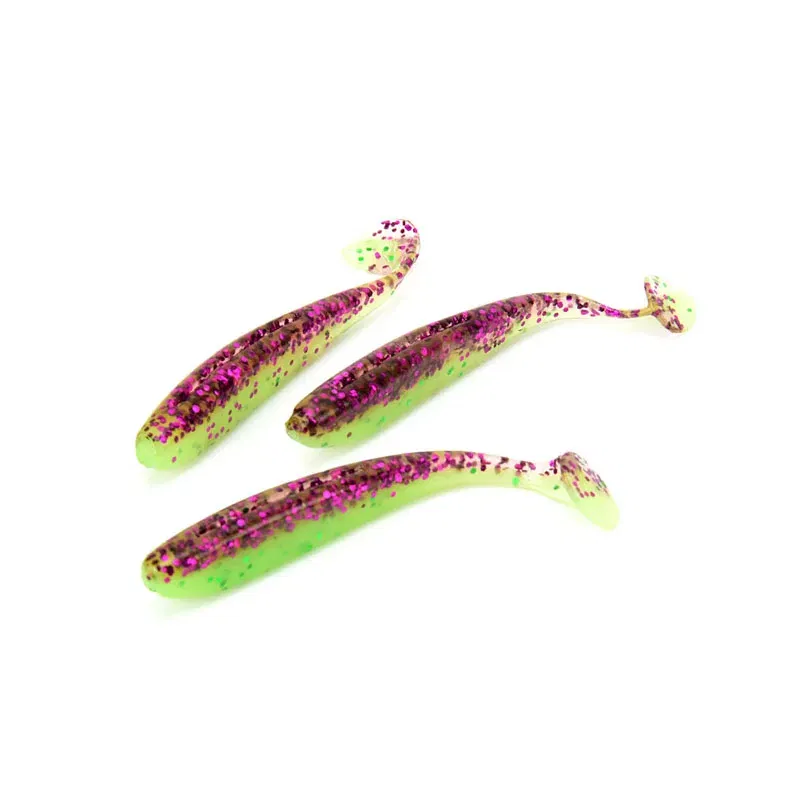 Color: Burgundy - 5Pcs/lot 65mm 1.8g Wobblers Fishing Lures Swimbaits Silicone Soft Bait Double Color Carp Artificial Soft Lure