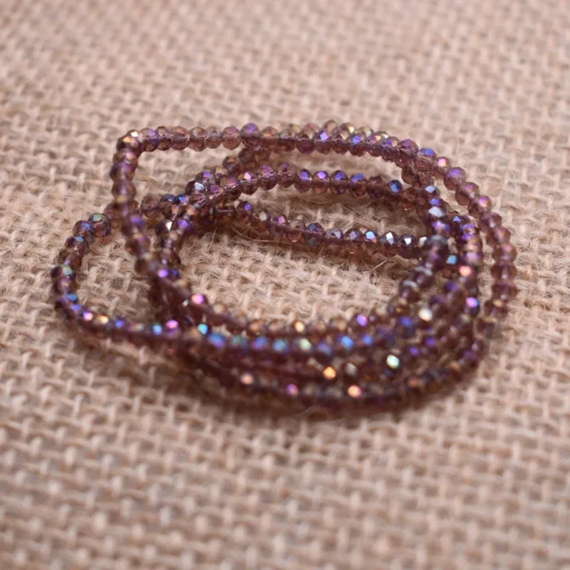 Color: Watermelon red - Shining Red Purple White color 2*2mm 160pcs Rondelle Austria faceted Crystal Glass Beads Loose Spacer Beads for Jewelry Making