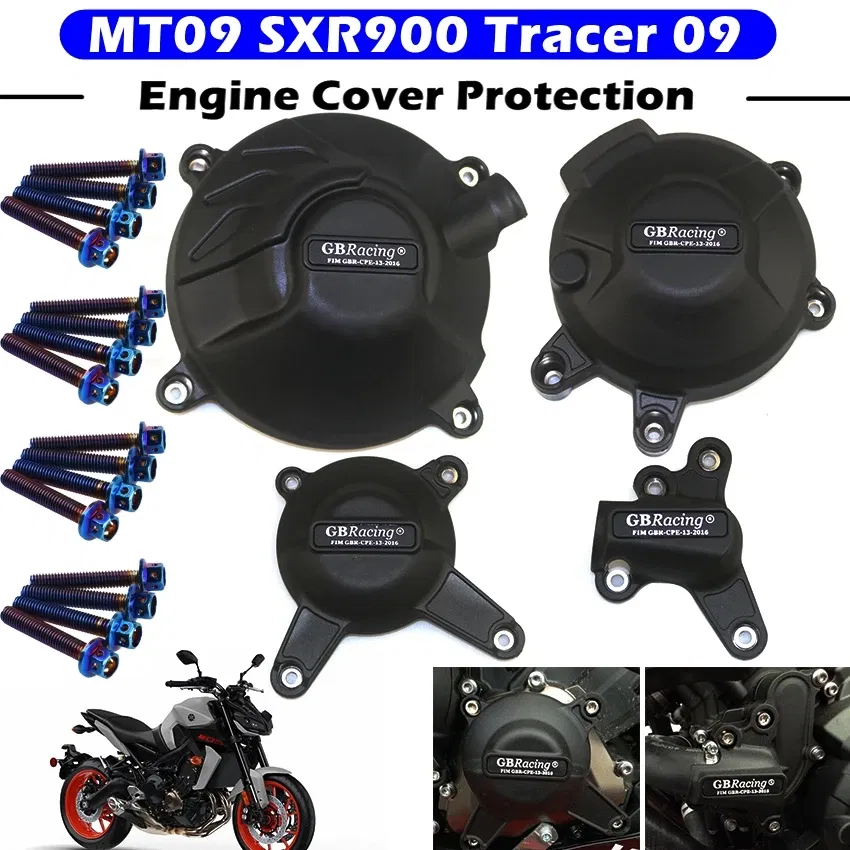 Color: Clear - Motorcycles Engine cover Protection case for case GB Racing For YAMAHA MT09 FZ09 Tracer 900/900GT XSR900 GBRacing Engine Covers