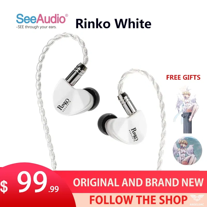 Color: Red - SeeAudio x Z Review White Rinko Hybrid Earphone 1DD+1Planar In-ear Monitors HiFi Wired Headphone J-POP Music Earbuds 2Pin 0.78