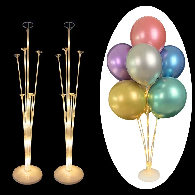 Color: AGATE - 7Tubes Balloons Stand Balloon Holder Column Confetti Balloon Baby Shower Kids Birthday Party Wedding Decoration Supplies