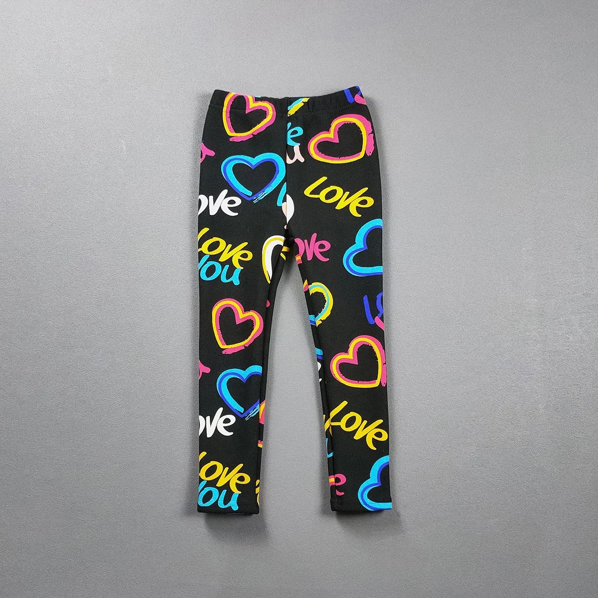 Color: Silver, Kid Size: 3T - 2-11Y Girls' Pants Autumn and Winter Slim Fit Warm Bottom Pants Thickened Velvet Printed Children's Pants Baby Casual Pants