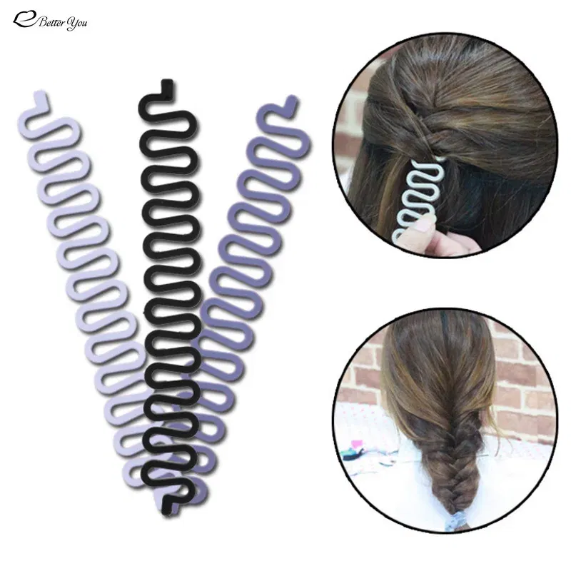 Color: Light Blue - 8 Colors Lady French Hair Braiding Tool Hair Twist Braider Easy to Use DIY Accessories Fashion Salon Women Braider Maker Tool