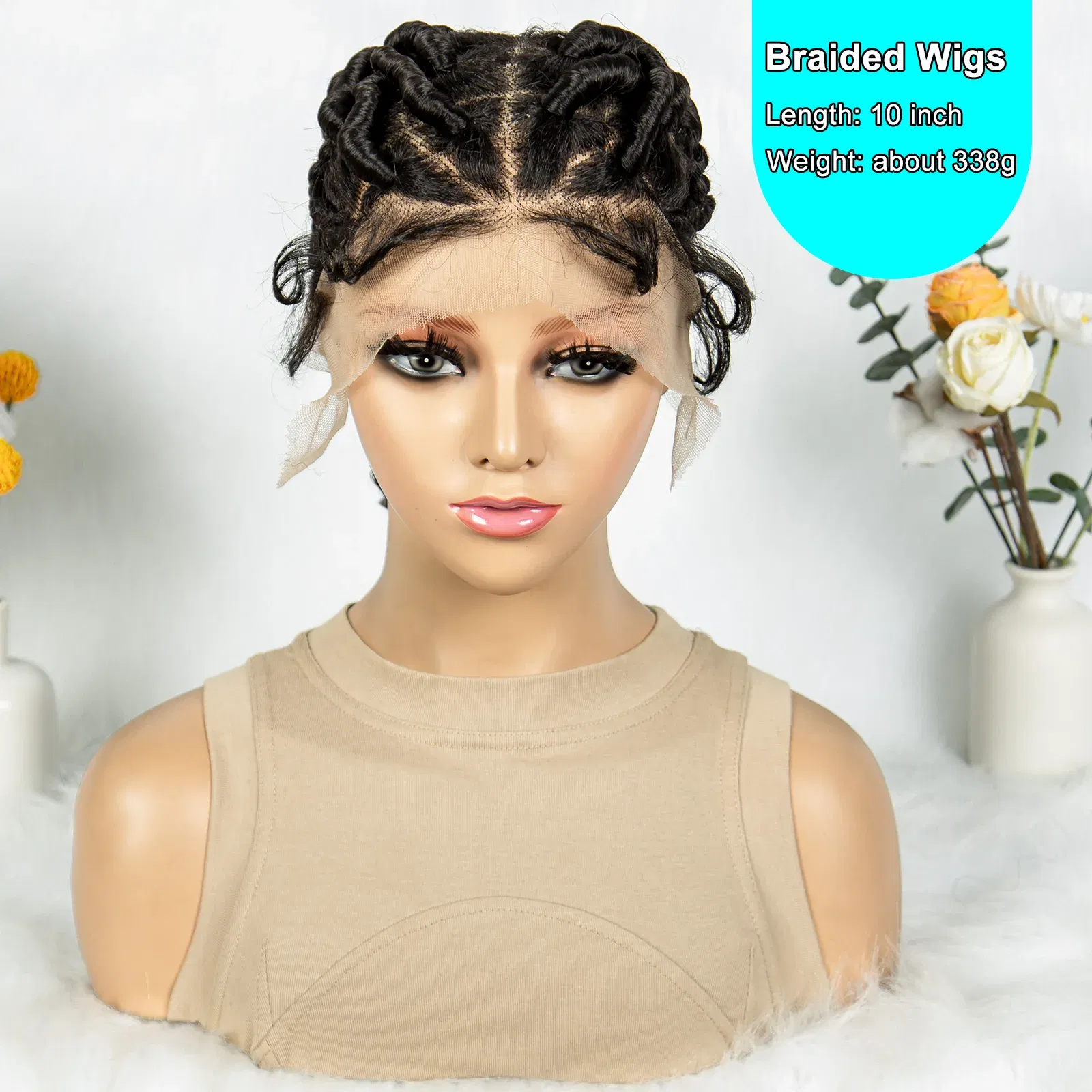 Kima Full Lace Braided Wigs Crochet Twisted Wigs Synthetic Knotless Cornrow Transparent Lace Front Wigs for Black Women