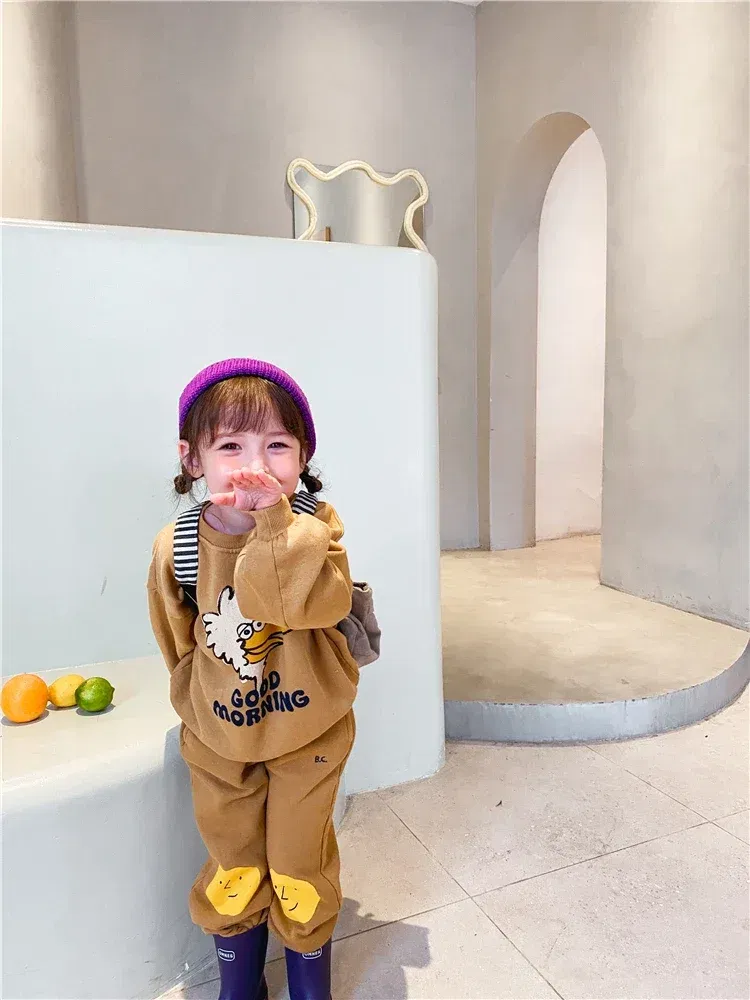 Color: Red, Kid Size: 4 - Children's Spring Autumn Hoodie Cartoon Print Unisex Sweatshirt European Style Top for Boys And Girls