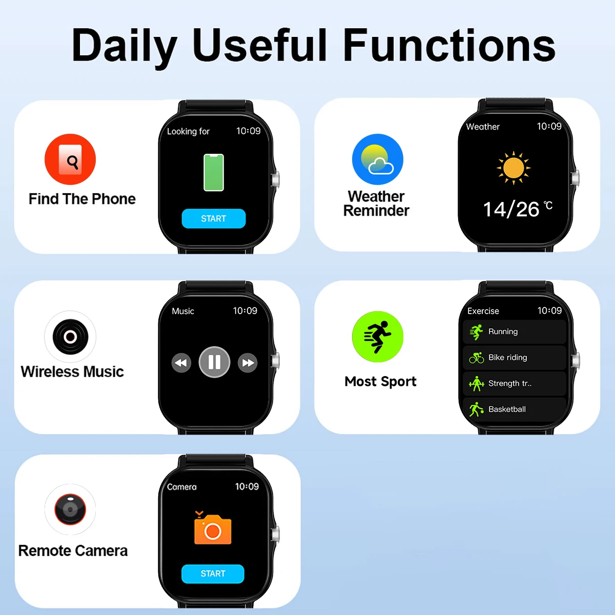 Color: black - 2.01 Inch Bluetooth Call Smartwatch IPhone for Men and Women Health Monitoring Watch Step Count Smart Watch