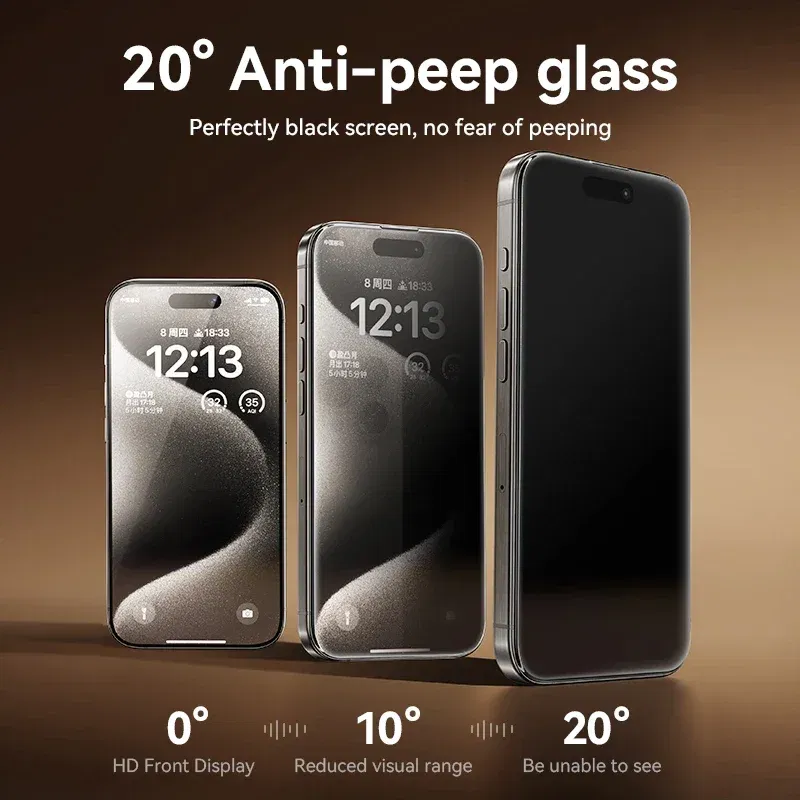 Bundle: Bundle2, Ships From: CHINA, Material: High Definition - Joyroom 1/2PCS 20?° Anti-spy Glass For iPhone 16 15 Pro Max Glass For iPhone 14 13 12 Pro Max Privacy Screen Protector Glass