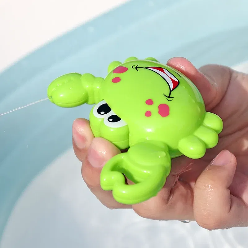 Color: PURPLE - Bath Toys Fishing Games with Fish Net Squirt Fishes Crab Pool Bath Time Bathtub Toy for Toddlers Baby Kids Infant Girls Boys Age