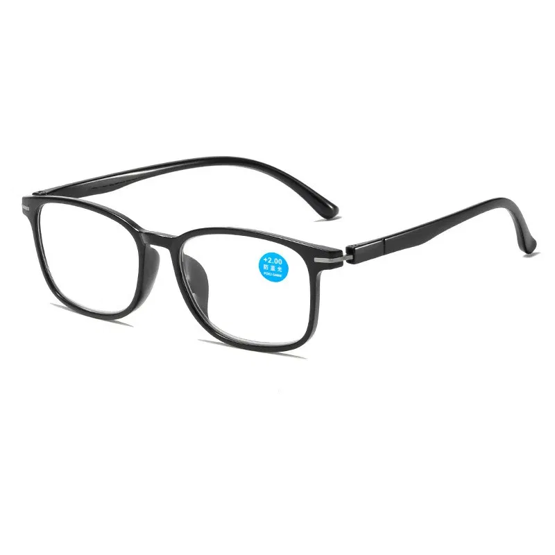 Eye Prescription: +300, Frame Color: black - New Anti Blue Light Reading Glasses Fashion Presbyopic Eyewear Men Women Sauqre Ultralight Hyperopia Eyeglasses +100 To +400