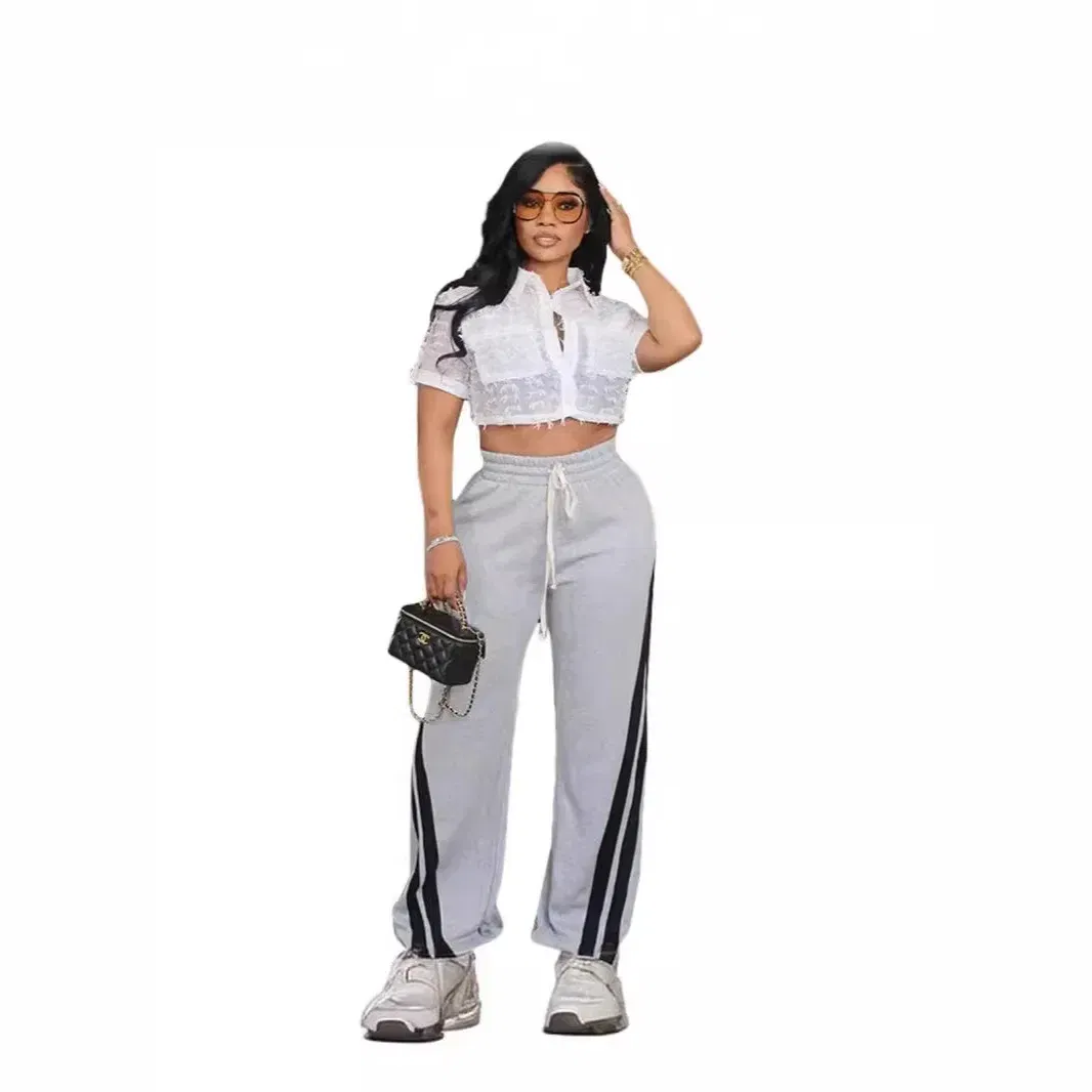 Color: black, Size: S - Women Wide Leg Pant Long Pants High Elastic Waist Elegant Splice Pocket Simple Casual Loose Straight Trousers Lace Up Streetwear