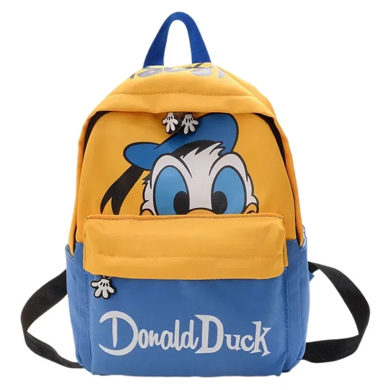 Color: black - Disney Cartoon Donald Duck Children's Backpack Cute Mickey Mouse Kindergarten Boys Girls Backpacks School Bags Children's Gifts