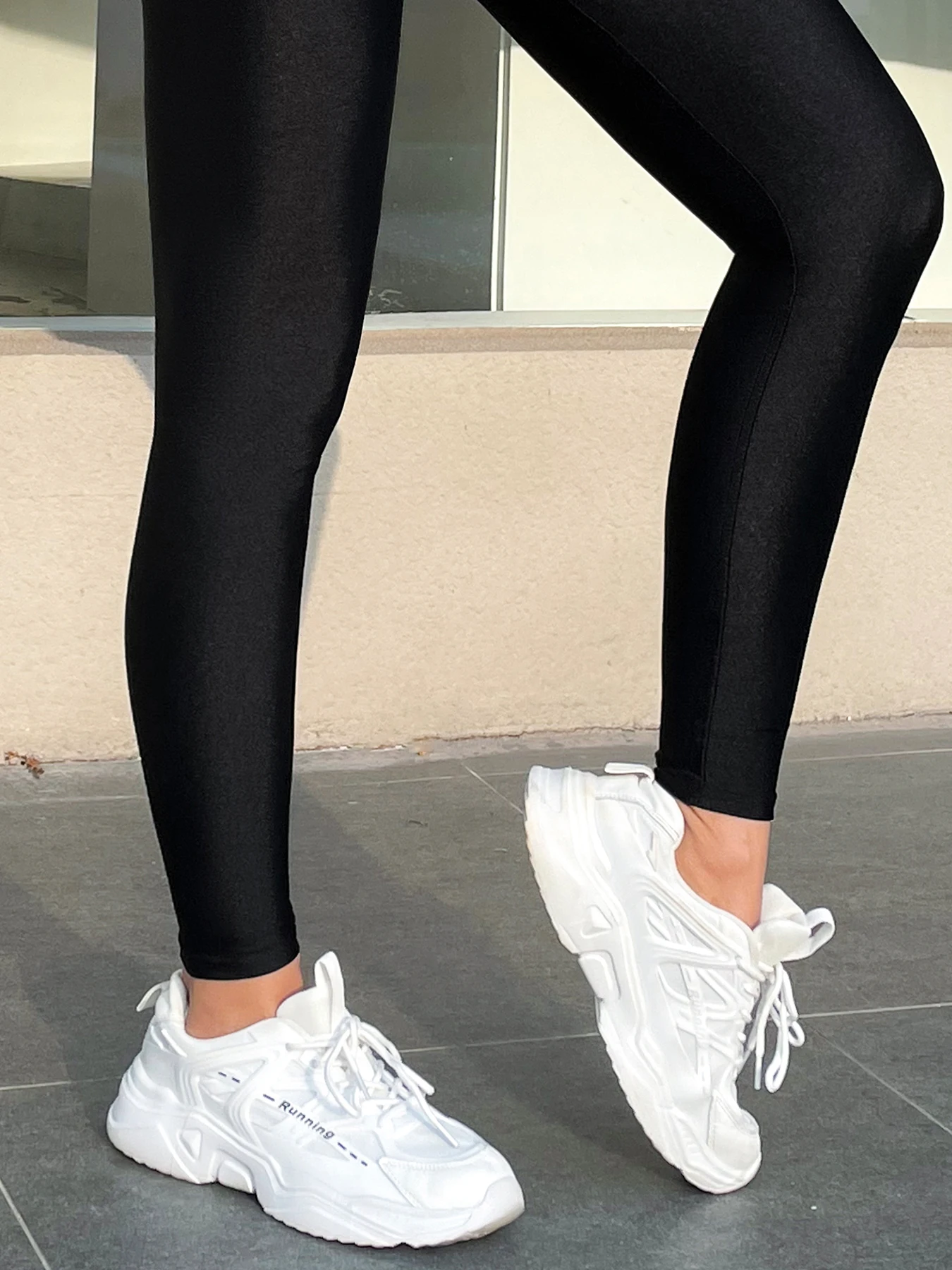 Color: black, Size: XL - New Black Leggings High-waisted Fashion Tight Nine-point Pants Solid Color Slimming Big Size Tight Pants Small Feet Women