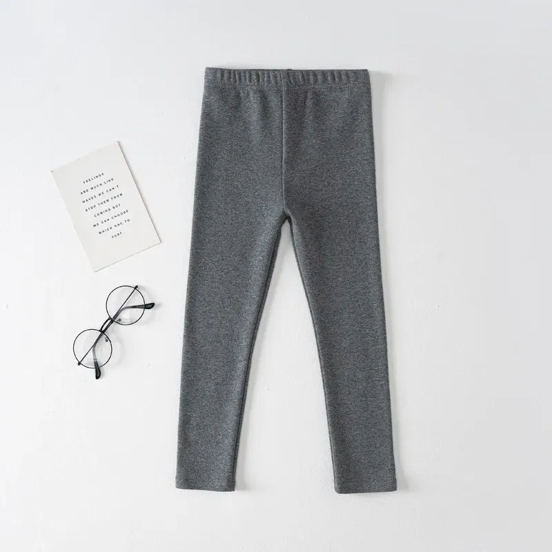 Color: black, Kid Size: 5 - Girls' Leggings Spring And Autumn Style 95 Cotton Female Baby Elastic Pants Children's Slim outer Wear Pants