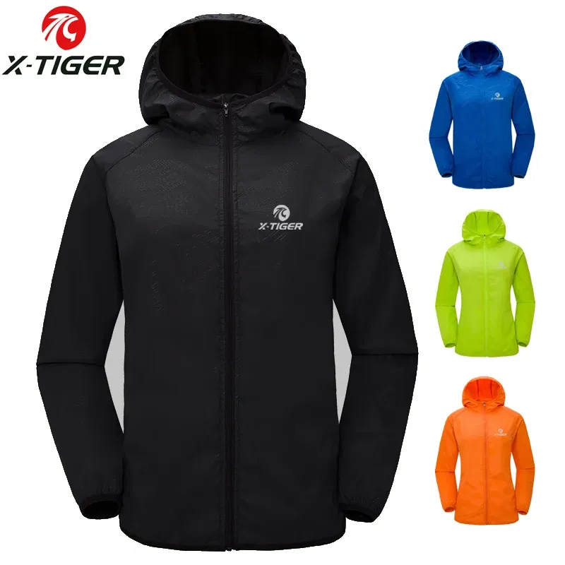Color: Black, Size: L - X-TIGER 4 Colors MTB Cycling Jersey MultiFunction Jacket Waterproof Windproof TPU Raincoat Bicycle Sun protection clothing