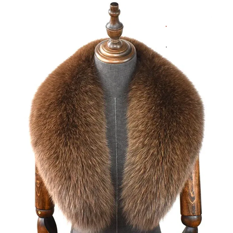 Color: Navy Blue, Size: S - Fox Fur Collar 100% Real Fox Fur Scarf Straight Collar Natural Fur Gray Collar Large Size Neck Warmer Fur Scarf Shawls