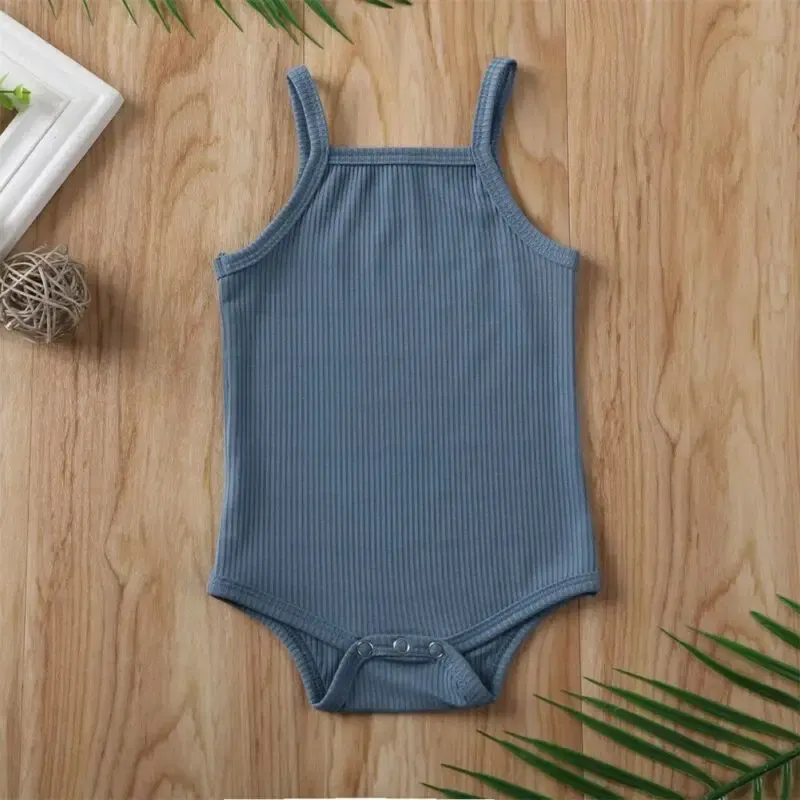 Color: Red, Kid Size: 6M - 2020 Infant Baby Square Collar Bodysuits Newborn Baby Boy Girl Sling Romper Bodysuit Jumpsuit Outfit Clothes Set