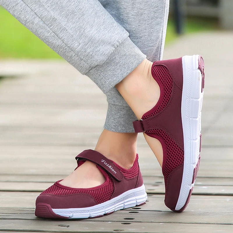 Shoe Size: 38, Color: GRAY - Women Shoes Breathable Vulcanized Shoes White ZapaWomen Sneakers Fashion Breathable Mesh Casual Walking Shoes Women Work Shoes