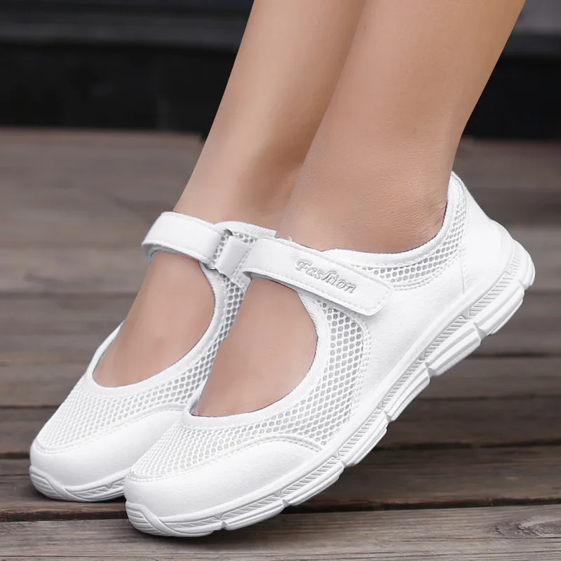 Shoe Size: 38, Color: GRAY - Women Shoes Breathable Vulcanized Shoes White ZapaWomen Sneakers Fashion Breathable Mesh Casual Walking Shoes Women Work Shoes