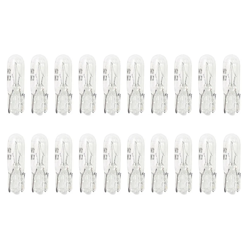Emitting Color: DEEP BLUE - 20X Halogen T5 W2W Bulb 12V 1.2W Car Instrument Light Dashboard Bulb Auto Interior Warnning Light White 6000K Car Lamp Accessory