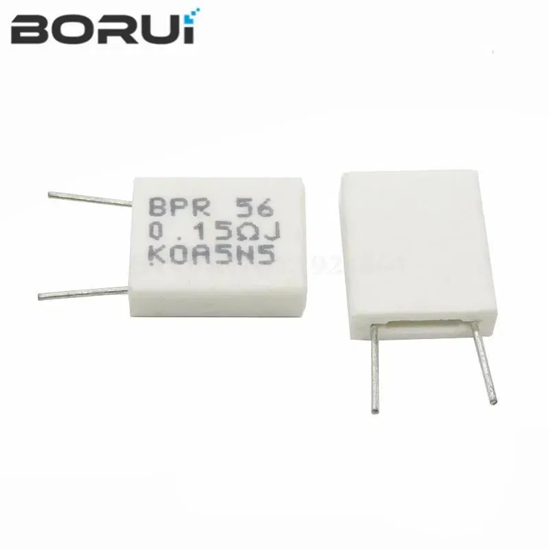 Resistance: 6.2R - 10pcs BPR56 5W 0.001 0.1 0.15 0.22 0.25 0.33 0.5 ohm Non-inductive Ceramic Cement Resistor 0.1R 0.15R 0.22R 0.25R 0.33R 0.5R