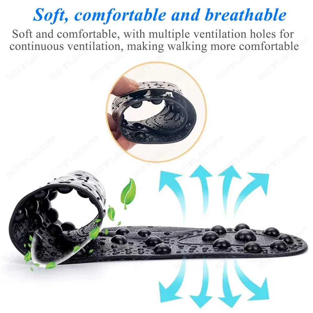 Color: Gold, Shoe Size: 0 - Magnetic Therapy Massage Insoles For Shoes Foot Acupressure Enhanced Magnetic Insole Point Therapy Feet Body Detox Insert Pads