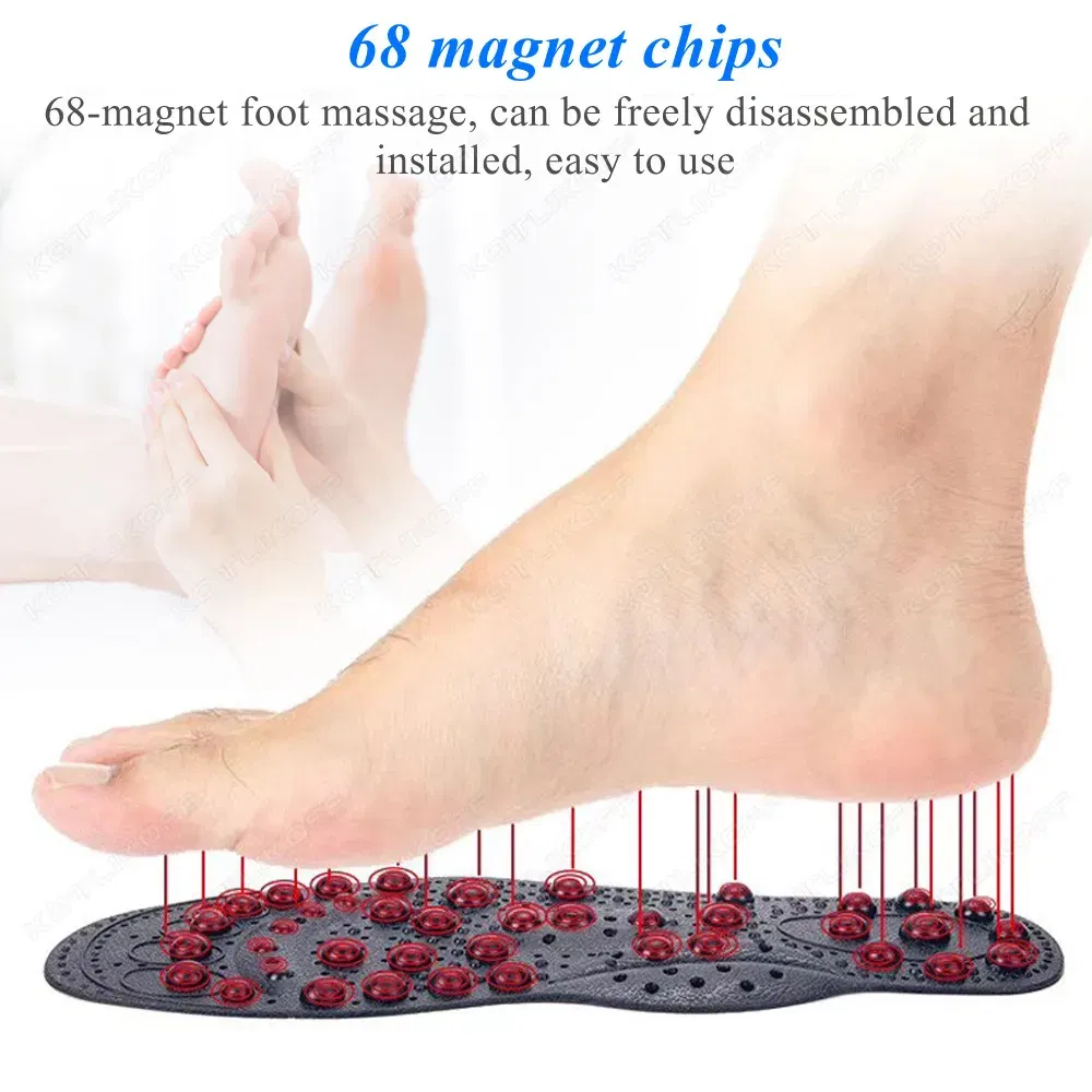 Color: Gold, Shoe Size: 0 - Magnetic Therapy Massage Insoles For Shoes Foot Acupressure Enhanced Magnetic Insole Point Therapy Feet Body Detox Insert Pads